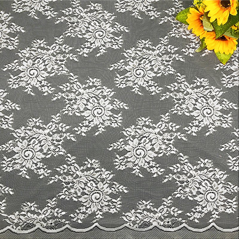 Sunflower Scallop Edge Wave Nylon Lace Fabric for Women's Wear Wholesa 2
